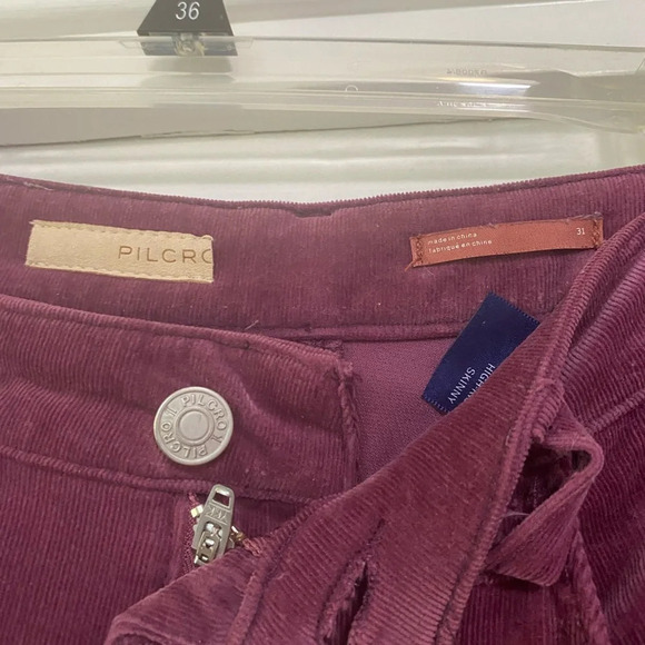 Anthropologie Pilcro Corduroy Skinny Pants High Rise Stretch Purple - Picture 3 of 4